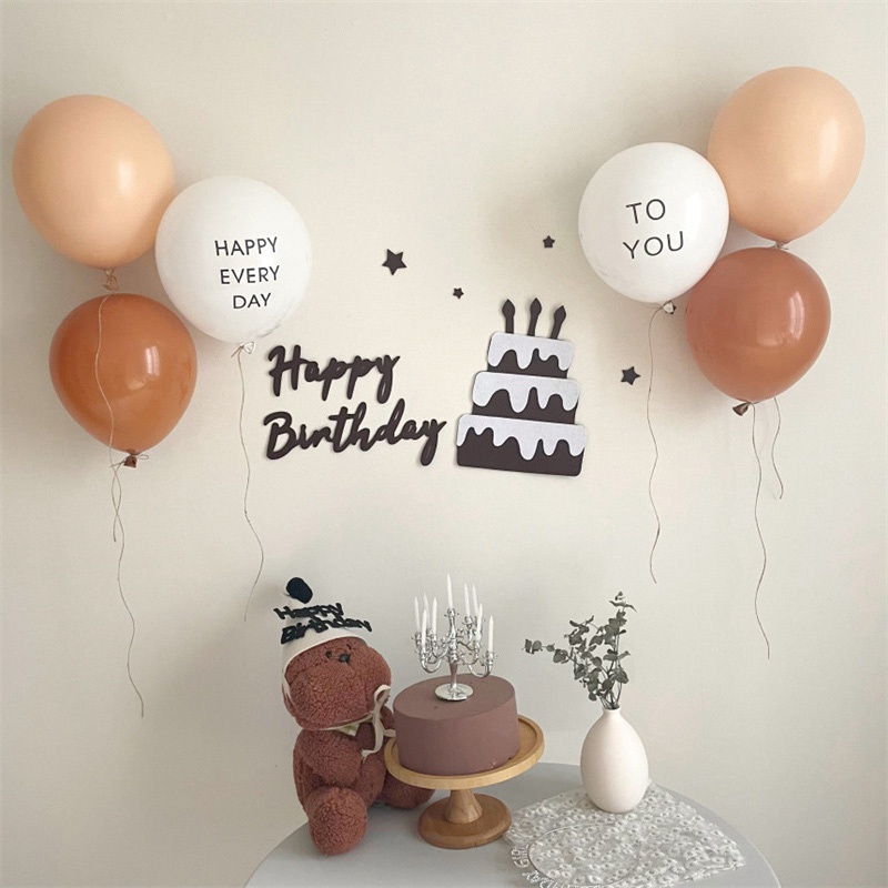 Bộ Chữ Happy Birthday Số 1-9 Bằng Vải Nỉ Trang Trí Bánh Kem Sinh Nhật Cho Bé