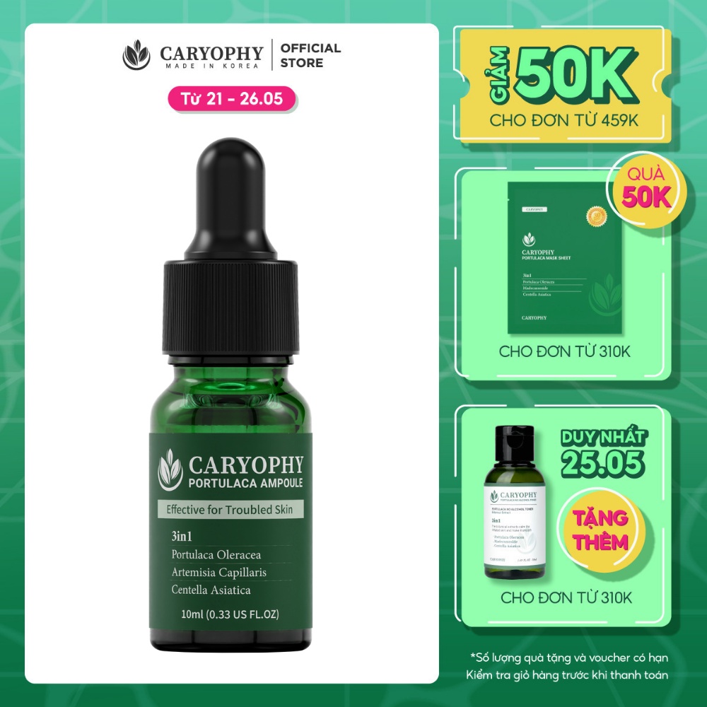 Serum giảm mụn mờ thâm se khít lỗ chân lông Caryophy 10ml