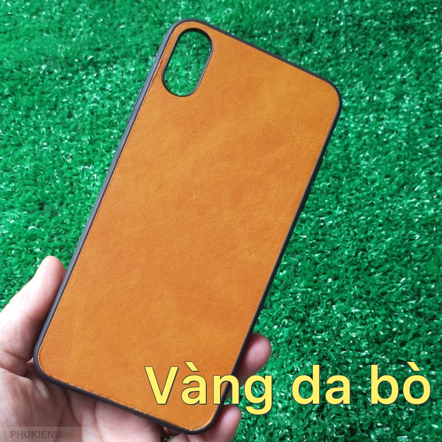 Ốp lưng da vân nổi, màu trơn sang trọng, viền dẻo chống trầy cho iPhone X/XS 5.8 giá rẻ