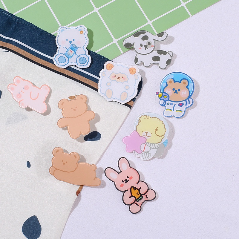 Huy Hiệu Pin Cài Áo Cài Balo Xinh Xắn - Sticker Gài Hộp Bút Hình Gấu Cute AMKO HH14