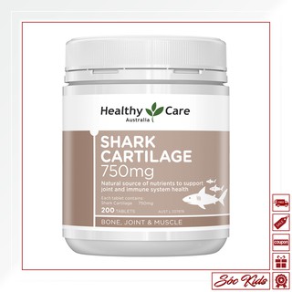 [ÚC] Sụn Vi Cá Mập Healthy Care Shark Cartilage 750mg [DATE 2023 – MẪU MỚI – 200 VIÊN | SÓC KIDS]