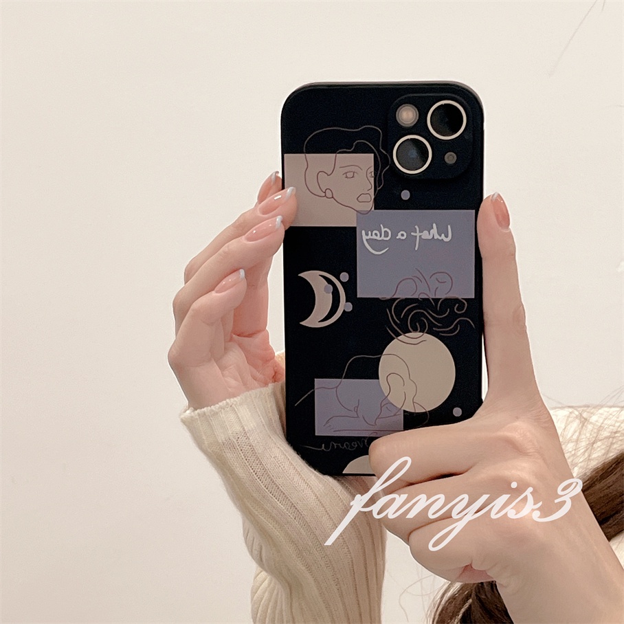 Ốp Điện Thoại Silicon Mềm Hình Tượng Nghệ Thuật Cho iPhone 14 13 12 11 Pro Max X XR Xs Max 7 8 Plus SE 2020