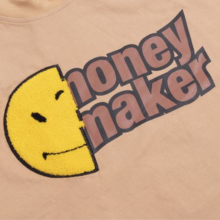 "CHENILLE SMILEY" TEE IN BROWN - [SMAKER]