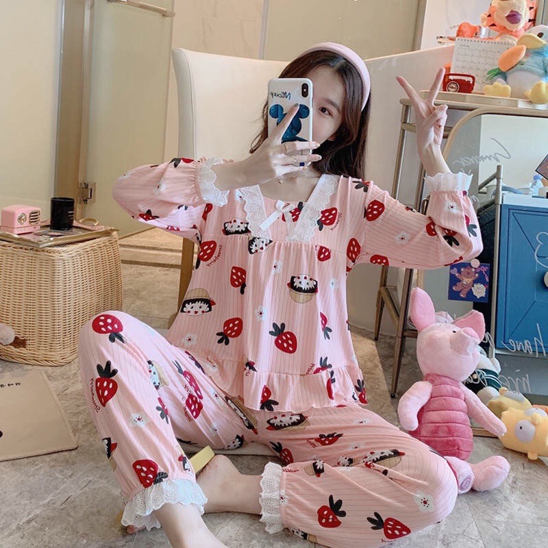 Bộ ngủ nữ cổ vuông hàng order 🥰