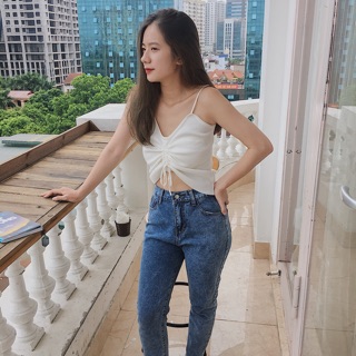 Áo 2 dây len rút dây