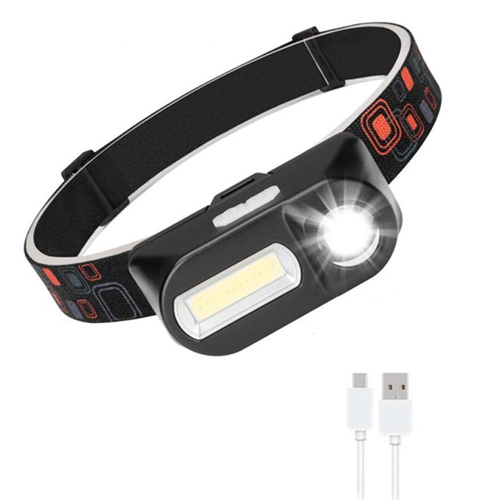 Đèn LED Đội Đầu XPE + COB Sạc USB Dùng Câu Cá / Leo Núi