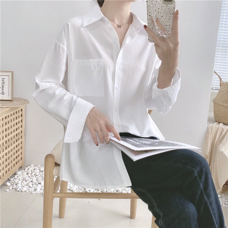 Áo sơ mi nữ form rộng tay dài kiểu công sở đẹp hàng Quảng Châu cao cấp ANDOSA SM10