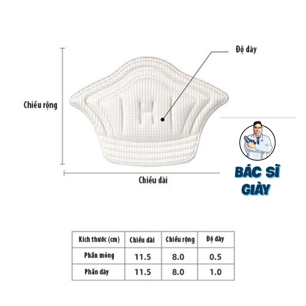 Miếng Dán Lót Giày Bảo Vệ Gót Chân, Tăng Size Chống Nhấc Gót, Trầy Gót Sau