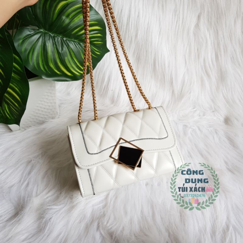 Túi đeo chéo khóa gương thời trang xích đặc dày da siêu mềm (ảnh thật) | BigBuy360 - bigbuy360.vn
