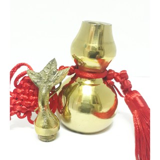 Quả hồ lô bằng đồng có nắp mở vặn cỡ 12.9x5 treo trong nhà