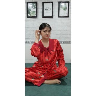 ĐỒ BỘ PIJAMA PHI LỤA DÀI TAY DÂU DƯỚI 58 ký