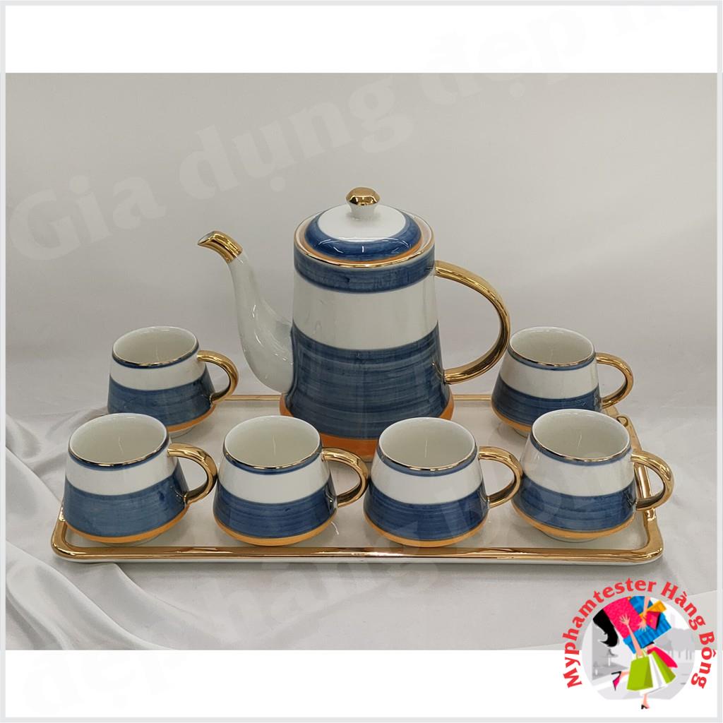 Bộ ấm chén pha trà cà phê kèm khay cao cấp