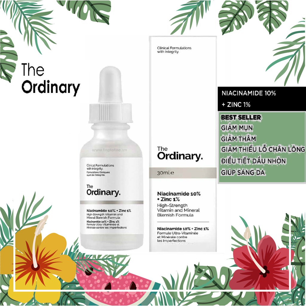 [Bill Hàn] Serum kiềm dầu, giảm mụn The Ordinary Niacinamide 10% + Zinc 1% 30ml