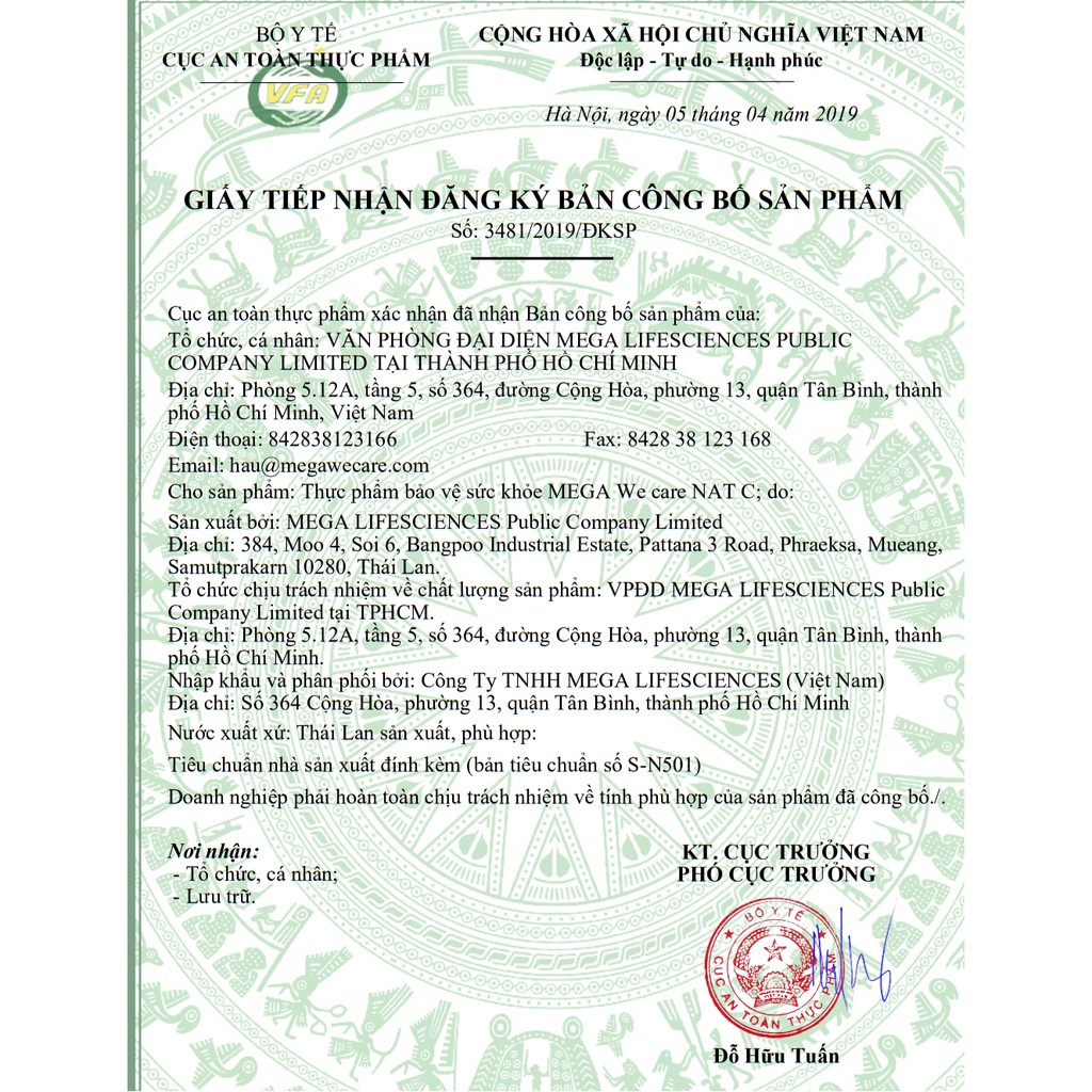 NAT C Mega - Viên uống bổ sung Vitamin C 1000mg, Hộp 30 viên