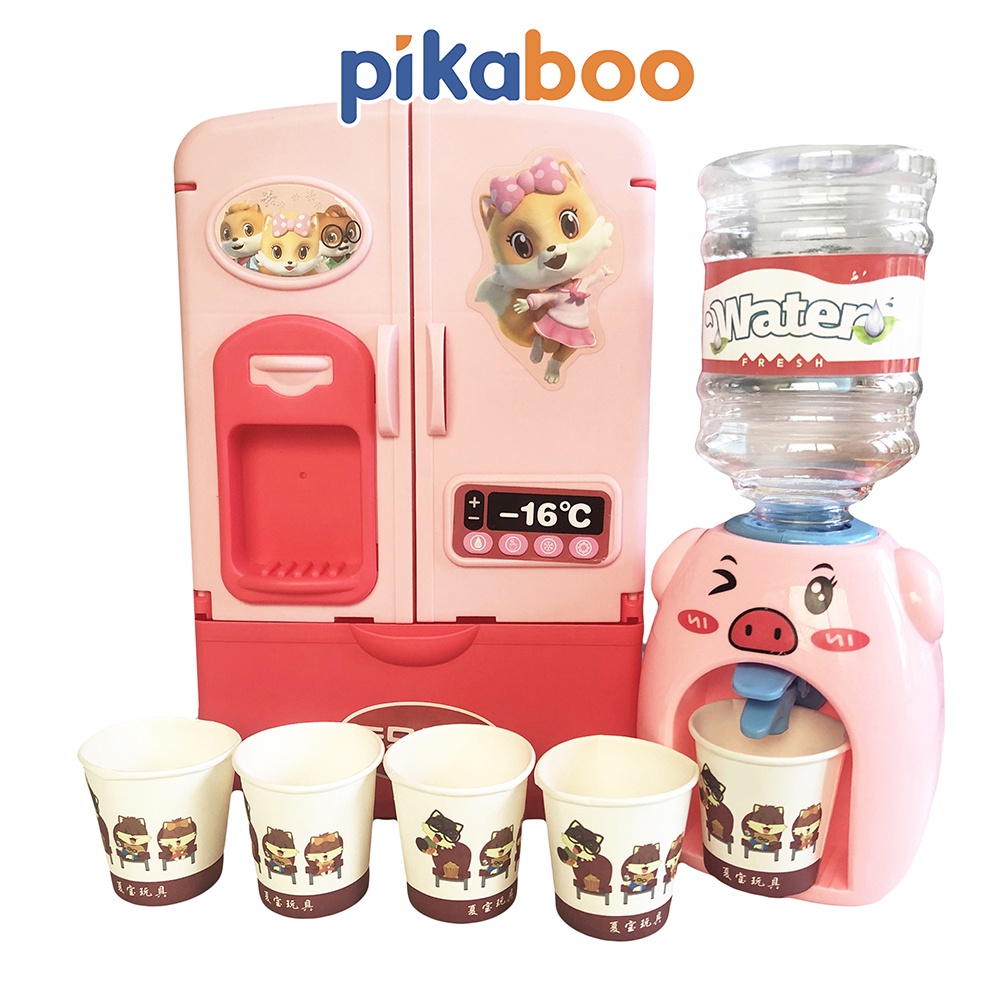 Đồ chơi bình lọc nước mini hình heo con Pikaboo kèm theo 4 cốc nhựa ABS an toàn tuyệt đối cho trẻ