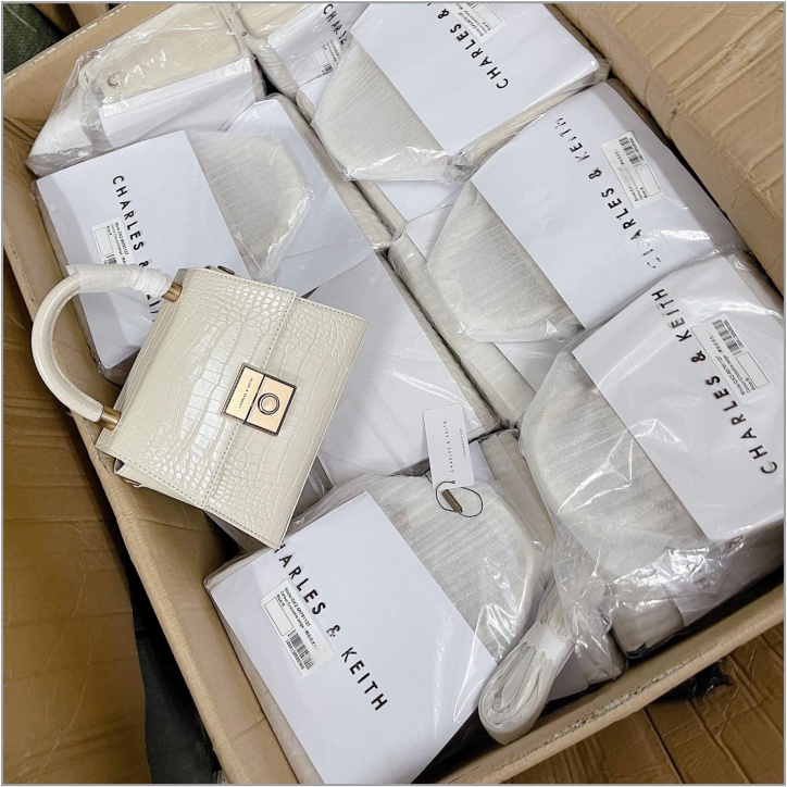 Túi Xách Tay CnK Vân Cá Sấu Khóa Bấm Tròn DC6301 Sang Trọng Đi Tiệc Đi Chơi