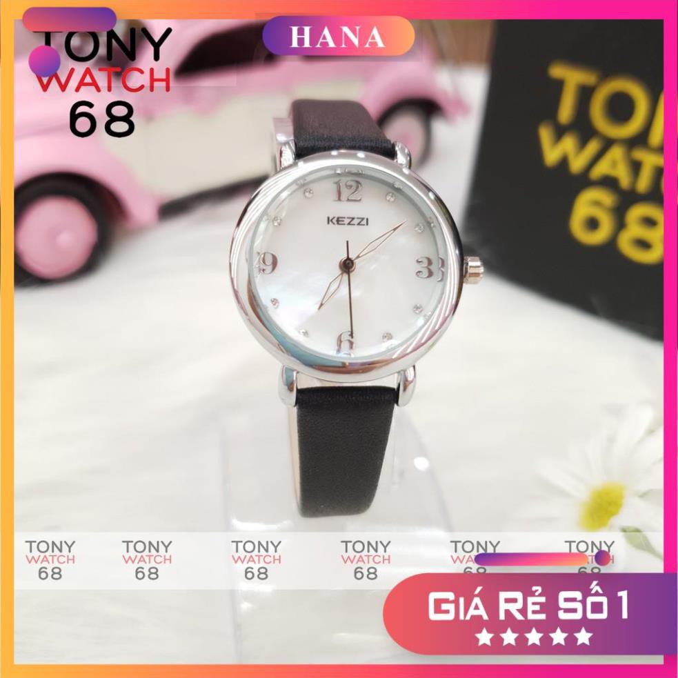 Đồng hồ nữ Kezzi đẹp chính hãng mặt ngọc trai chống nước Tony Watch 68