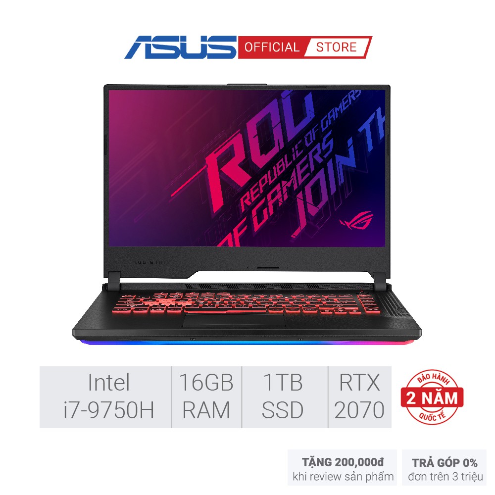 [Mã ELMALL1TR5 giảm 6% đơn 3TR] Laptop ASUS G731G_N-WH100T | i7-9750H | 16GB | 1TB | VGA RTX 2070 8GB | 17.3| Win 10 | BigBuy360 - bigbuy360.vn