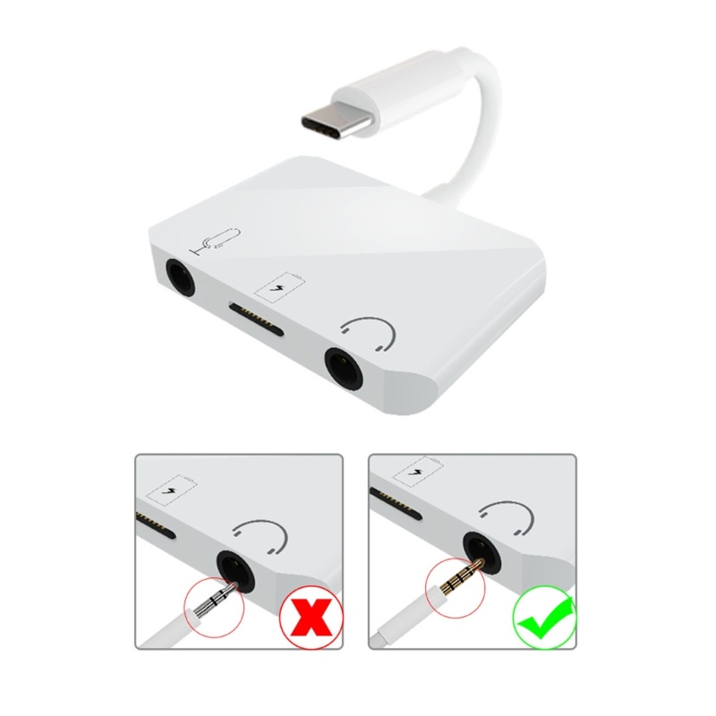 Đầu Chia Cổng Type-C Sang 3 5Mm Tiện Lợi Cho Play No Drivers Needed Conve