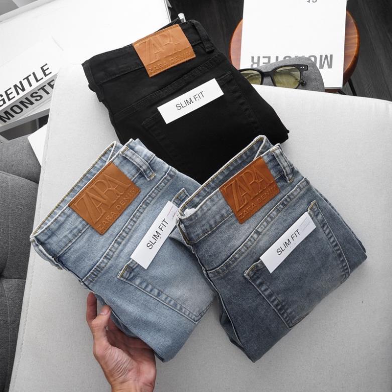 Quần jean nam xanh slimfit trơn không rách gối chất bò cao cấp co dãn 4 chiều rmt08