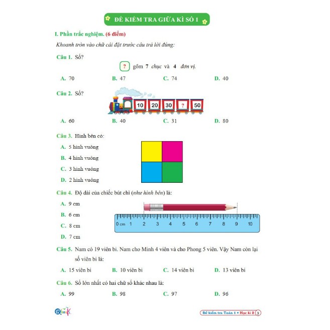 Sách - Đề kiểm tra Toán lớp 1 - Cánh Diều