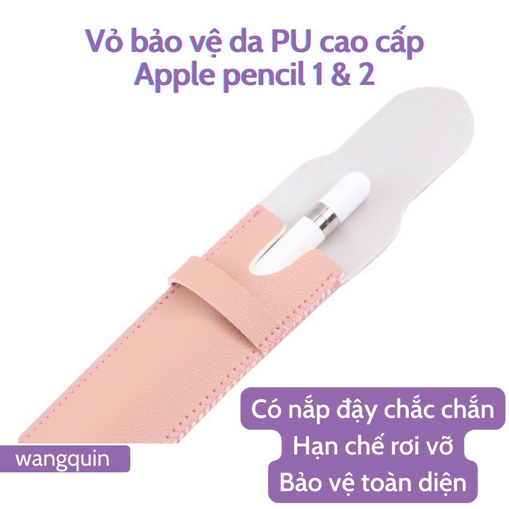 Sẵn HCM - Hoả Tốc Bao da chống sốc bảo vệ bút chống sốc gen 1 và gen 2 Da PU có nắp đậy bút cảm ứng cao cấp đủ màu