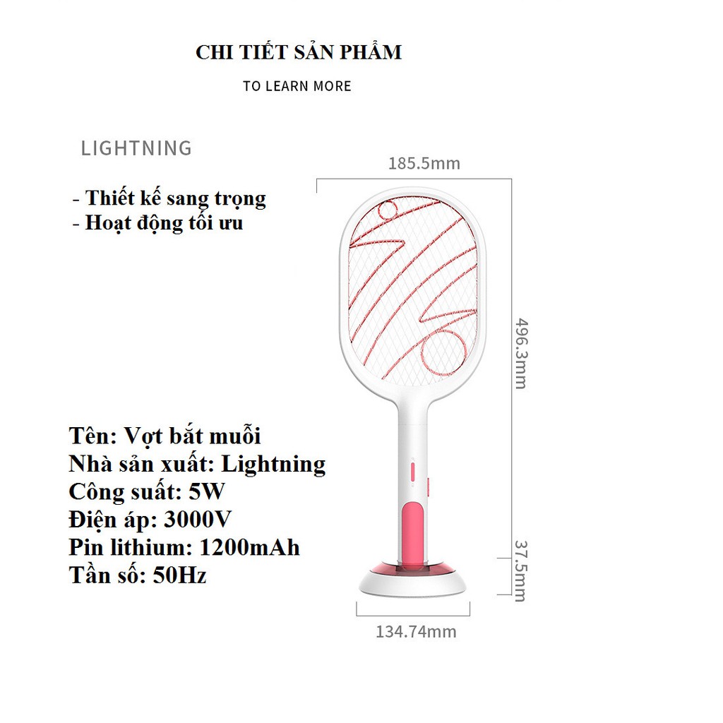 Vợt muỗi kiêm đèn bắt muỗi tự động Omie vợt bắt muỗi tự động thu hút muỗi bằng ánh sáng an toàn cho bé (BẢO HÀNH 6T)