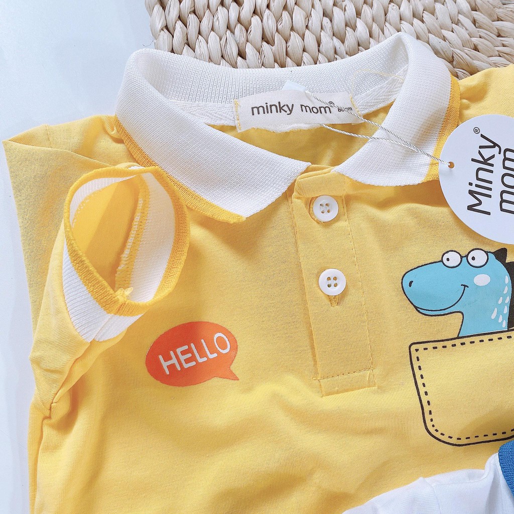 (8-18kg) Áo polo in túi họa tiết động vật vải cotton cho bé - MINKY MOM