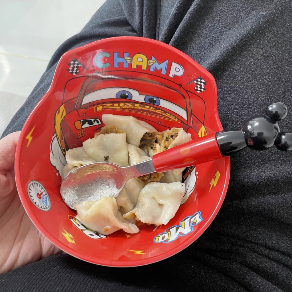 Chén tô ăn dặm nhựa melamine cho trẻ em Disney Frozen Mickey Minnie Car Mcqueen Princess Sulley Mike Donlad Elsa