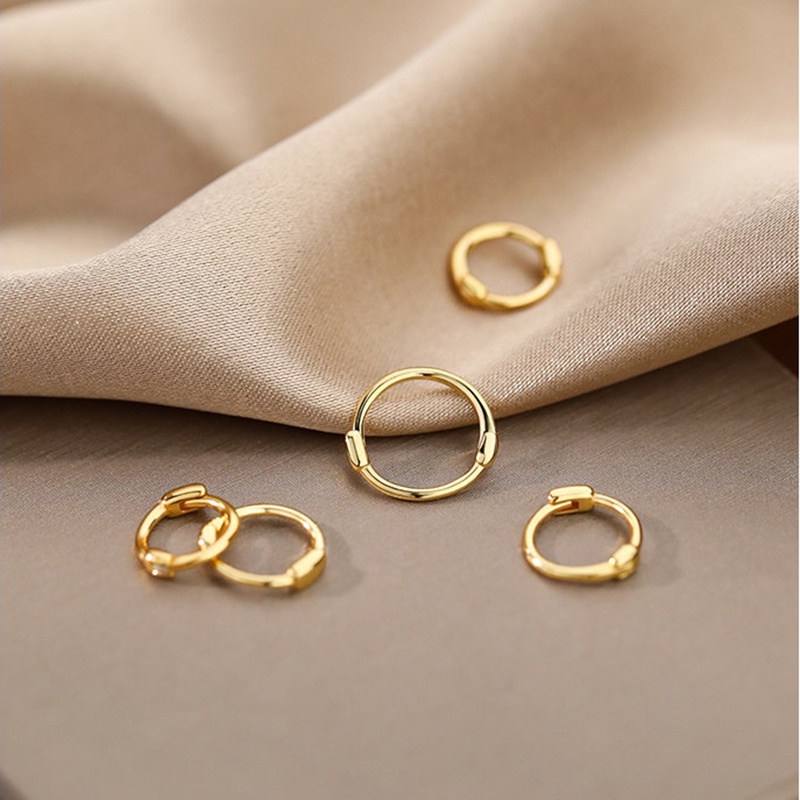 Khuyên Tai Nữ Tròn Khuyên Tai Tròn Bộ Khuyên Tai Tròn Mini Bằng Bạc S925 Thời Trang Cho Nữ