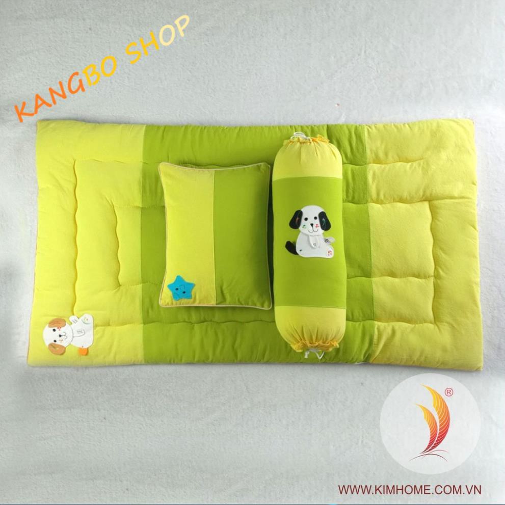 [KimHome] Bộ nệm gối cho bé đi nhà trẻ chất liệu cotton xốp chần gòn thoáng mát thương hiệu Kim Home giá tốt