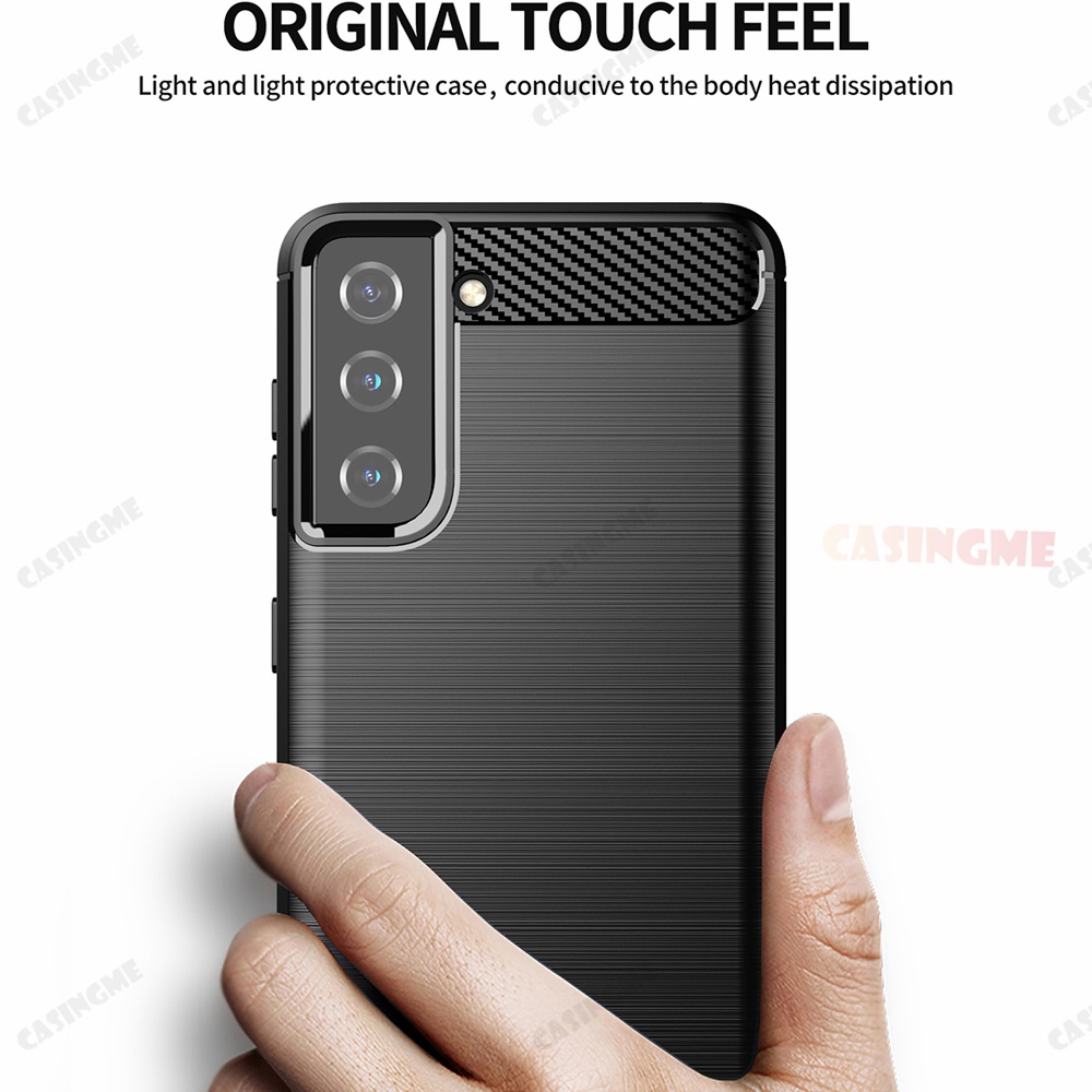 Ốp Điện Thoại Silicone Mềm Sợi Carbon Chống Sốc Cho Samsung Galaxy S21 Fe 5G S21FE S 21 Ultra Plus Fe 4G
