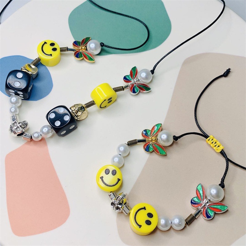 Vòng cổ Mặt Hình Đầu Lâu/ Cánh Bướm/ Ngọc Trai Kiểu rocky Wu Yifan Cá Tính