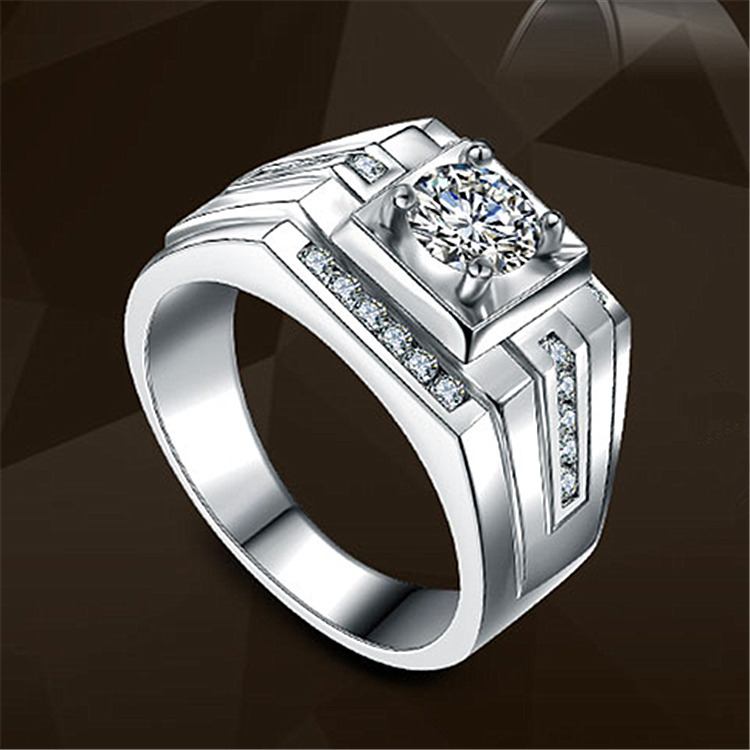 Nhẫn đeo ngón tay AIFEI bạc 925 mạ vàng 18K phong cách Hàn Quốc thời trang dành cho nam