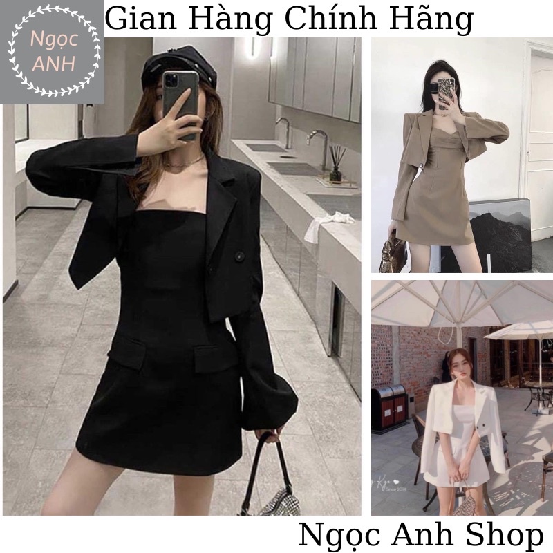 Set áo vest kèm váy body hai dây sang chảnh