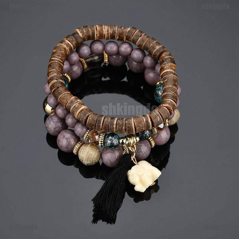 Bộ 3 vòng đeo tay chuỗi hạt phong cách boho thời trang