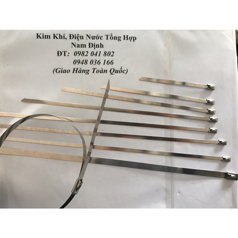 Set 10 sợi dây thít, lạt Inoc 304