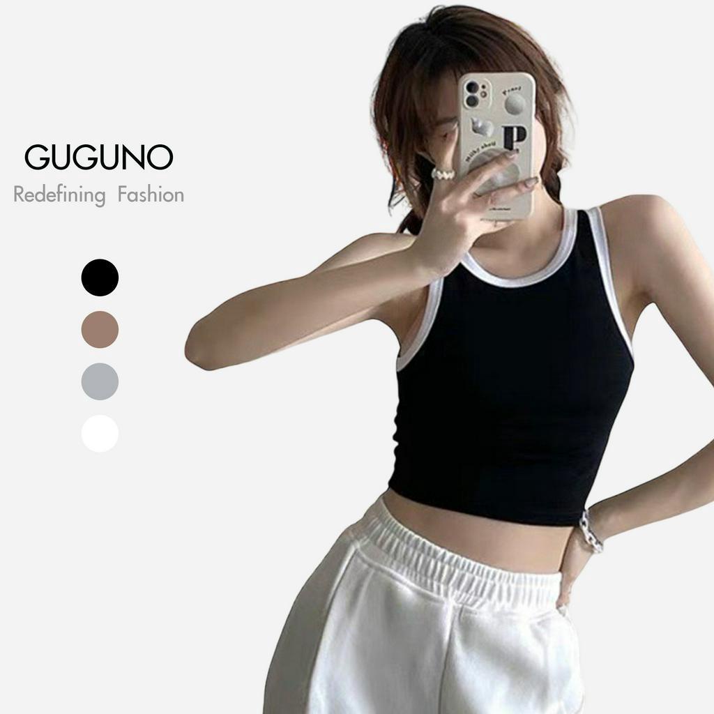 Áo thun hai dây nữ ba lỗ crotop thể thao Guguno