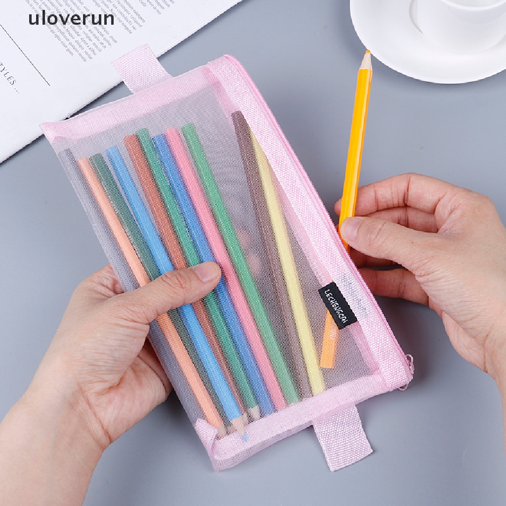 1 Túi Lưới Trong Suốt Đựng Bút Tiện Lợi Khi Đi Du Lịch