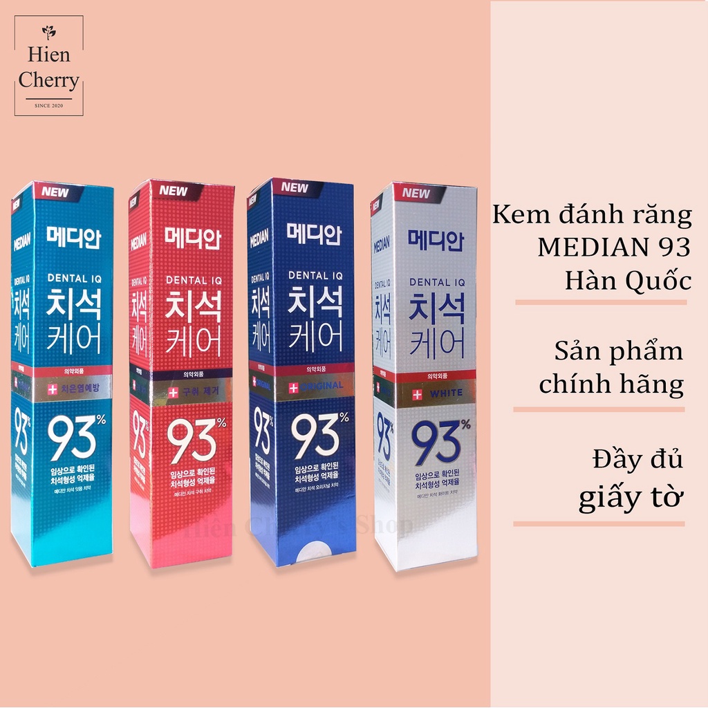 Kem đánh răng MEDIAN DENTAL IQ 93% 120g - Có tem chính hãng, giấy tờ, hóa đơn đỏ.