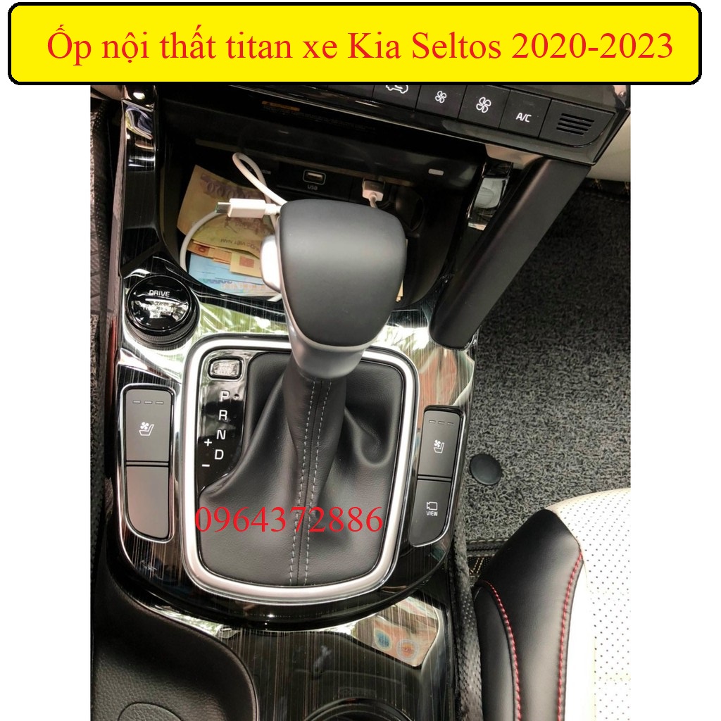Ốp nội thất xe Kia Seltos 2020-2023 titan cao cấp, sáng bóng
