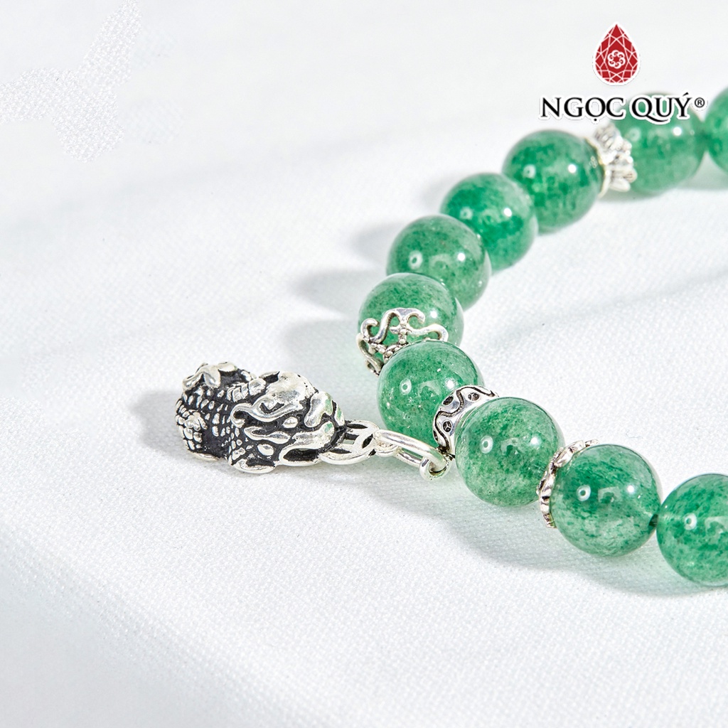 Vòng TA xanh phối charm tỳ hưu treo - Ngọc Quý