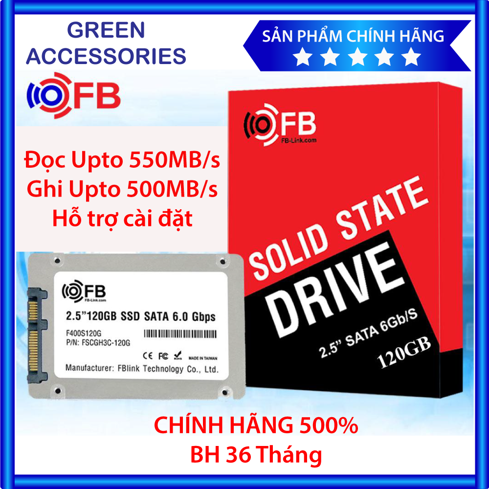 Ổ cứng SSD Chính Hãng FB-LINk 240GB 2.5 inch - SSD Nâng cấp Laptop, PC - Tốc độ tối đa 550MB/S BH 36 tháng