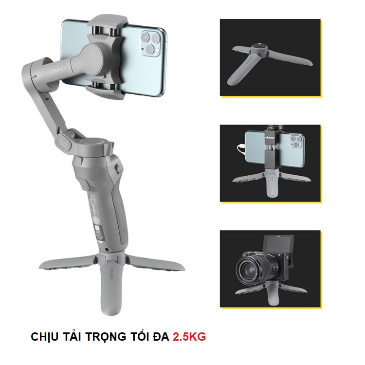 Tripod mini Ulanzi MT-10 loại 3 chân bằng nhựa dùng cho máy ảnh điện thoại gimbal osmo mobile