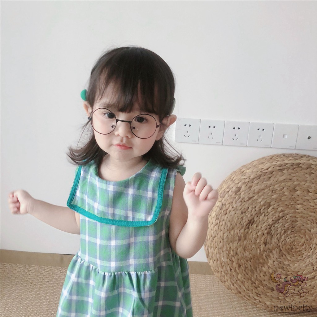 Đầm Bé Gái Sọc Ca Rô Xinh Xắn Đáng Yêu