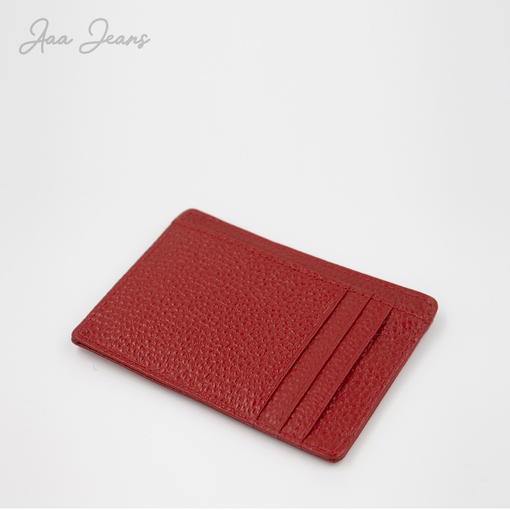 Ví Đựng Thẻ Card Holder Da Thật Genuine Leather Kiểu Dáng Thanh Lịch Aaa Jeans