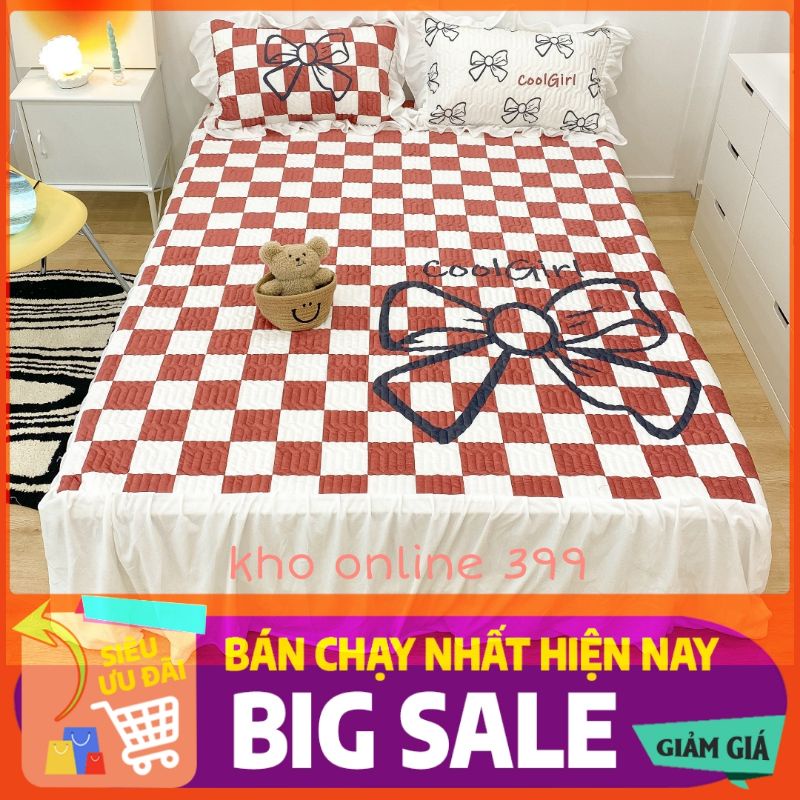 [RẺ VÔ ĐỊCH] set ga trải giường, vỏ gối nỉ nhung bèo ren trắng kích thước 1m6, 1m8, 2mx2m2, chăn ga gối nệm