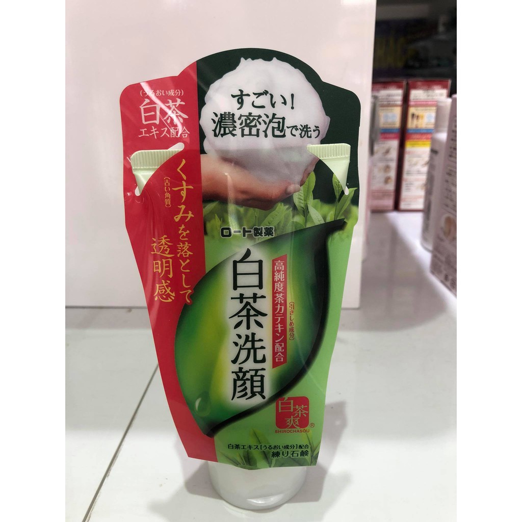 Sữa rửa mặt trà xanh ⚡ SALE SẬP SÀN ⚡ Sữa rửa mặt Rohto Shirochasou Green Tea Foam 120g Nhật Bản, sạch da dưỡng ẩm