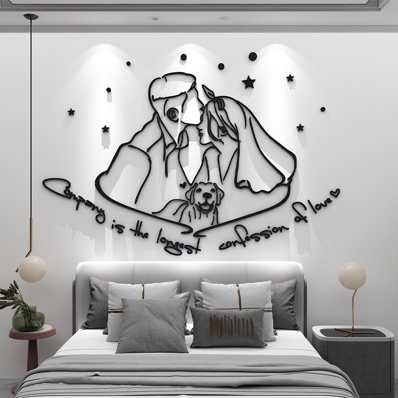 Tranh mica dán tường Cô Dâu Chú Rể trang trí phòng cưới, phòng ngủ, tiệm áo cưới Nhiều Size - EPeBen