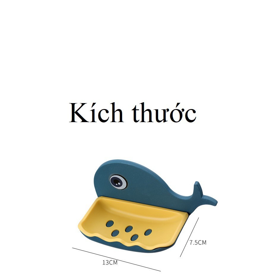 [Freeship 99k] Khay đựng xà bông dán tường hình cá voi 4 màu dễ thương